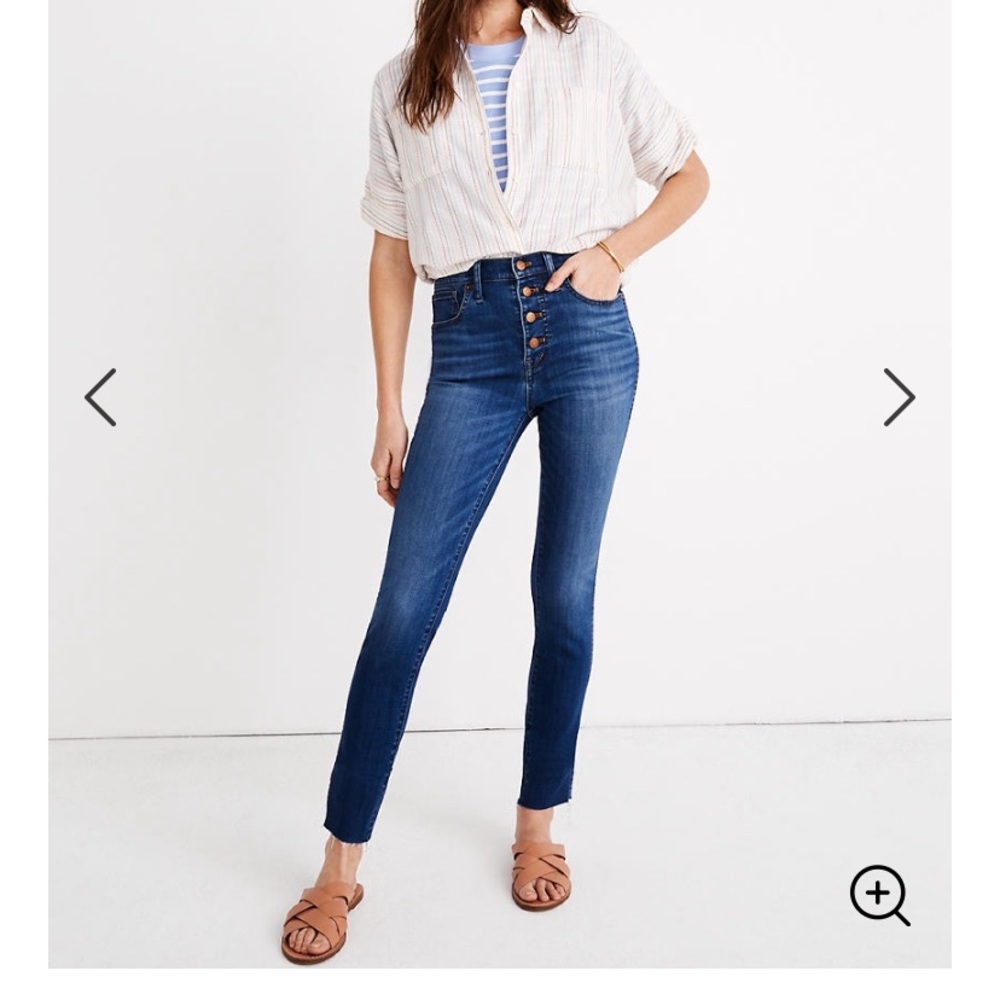 Madewell 10 inch high rise crop button fly jeans